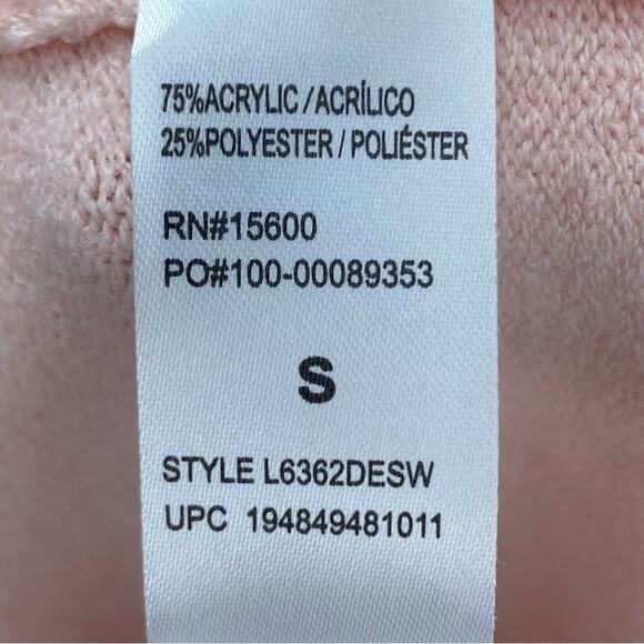 NWT WIT & WISDOM Cable Knit Star Sweater Pink Size Small Casual Soft Cozy - Picture 7 of 7